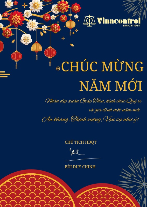 Tập đoàn Vinacontrol chúc mừng năm mới; Vinacontrol Group happy new year 2024